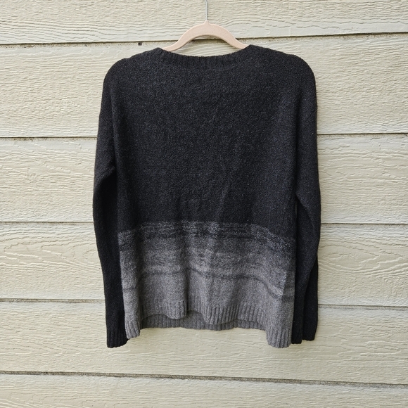 Eileen Fisher black gray ombre sweater yak wool silk blend PL LP petite large - Picture 2 of 5